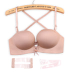 Invisible drawstring gather bra