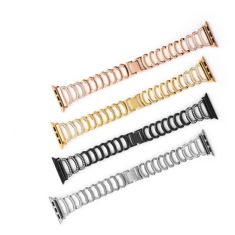 22mm Metal C-shaped Diamond Strap