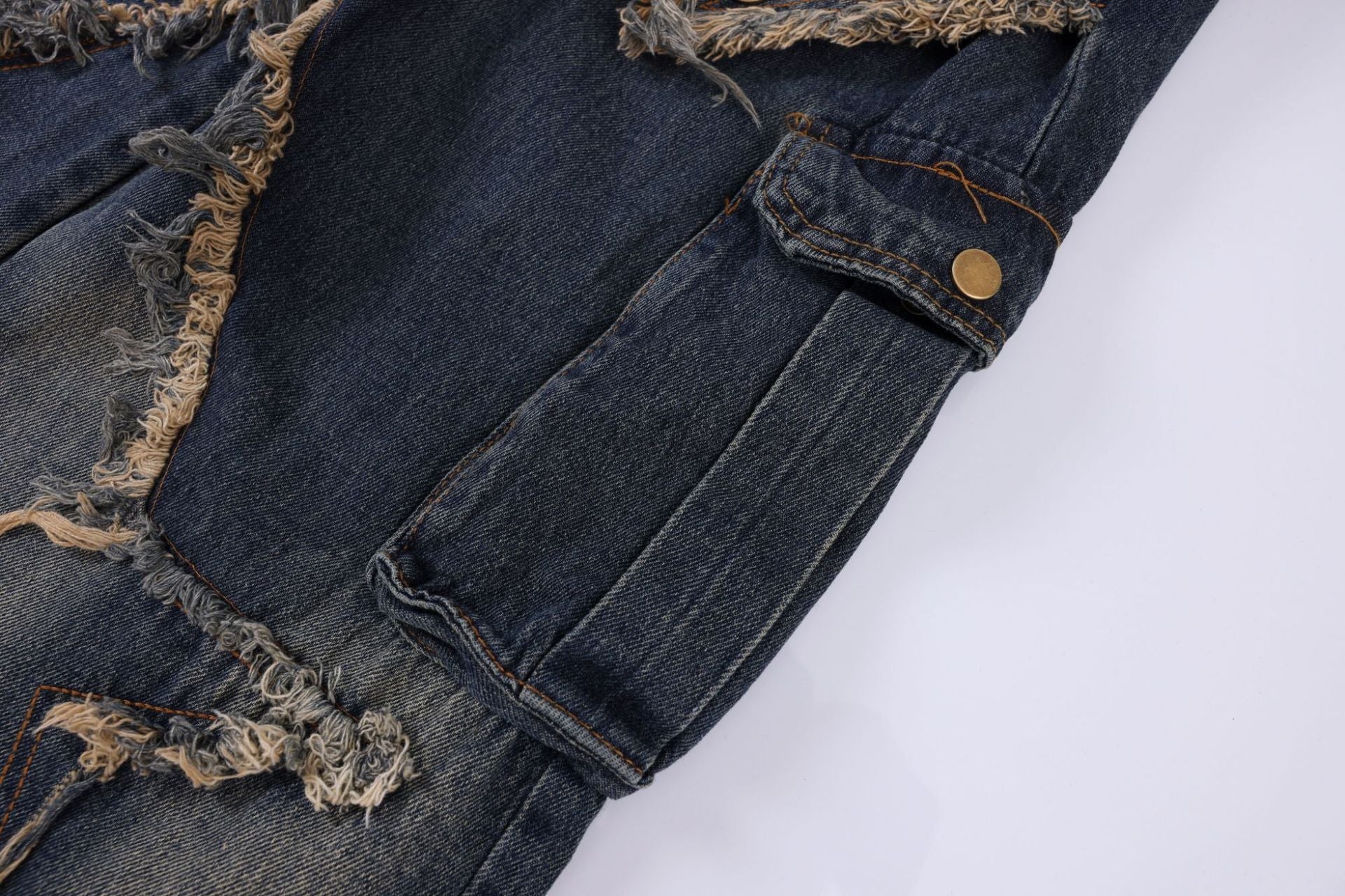 Men's And Women's Same Style American-style Distressed Heavy Industry Straight Casual Jeans