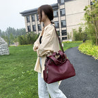 Soft Leather Large Capacity Women Hand-carrying Crossbody Bag Fashionable All-match