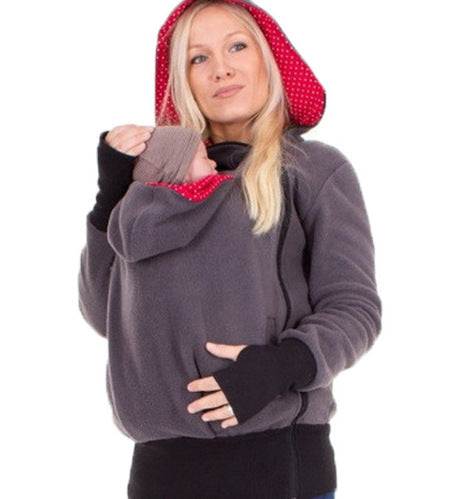 Three-in-one Multi-functional Mother Kangaroo Sweater Coat